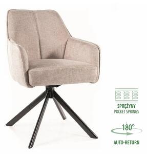 Scaun NOTTI, bej/negru, stofa/metal, 55x45x83 cm