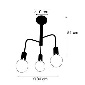 Plafoniera moderna neagra cu 3 lumini - Facile