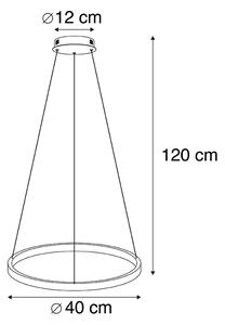 Lampă modernă suspendată inel argintie 40 cm incl. LED - Anella