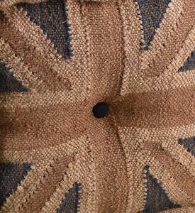 Taburet din lana si iuta England Multicolor, l40xA40xH40 cm