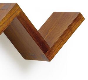 Etajera suspendata din lemn si furnir, Star Nuc, l120xA20xH28 cm