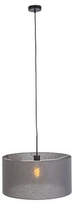 Lampă modernă suspendată neagră cu nuanță gri 50 cm - Combi 1