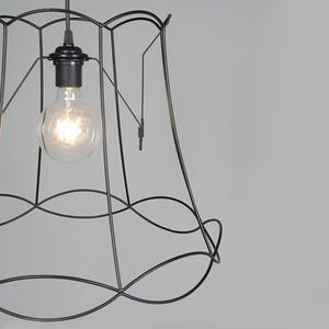 Lampă suspendată retro neagră 45 cm - Granny Frame