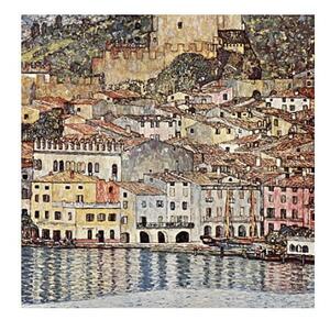 Reproducere pe pânză după Gustav Klimt - Malcesine on Lake Garda, 60 x 60 cm
