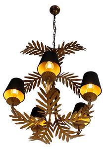 Candelabru auriu cu nuanțe negre cu 5 lumini - Botanica