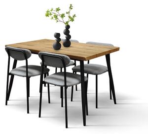 Set Gina masă 120 cm fixă + 4 scaune