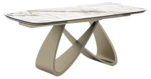Masă ceramică Infinity extensibilă, picior metalic auriu - 180 cm / 90 cm / 77 cm