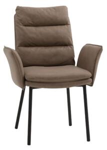Scaun tip fotoliu Ramon, piele ecologica, structura metalica - MARO