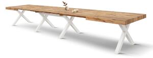 MASA BIG FAMILY, picior X, 480 cm - BLAT RUSTIC, PICIOR ALB - 180 cm/90 cm