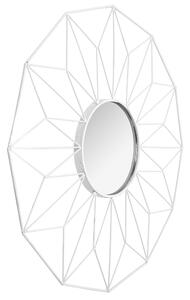 Oglindă geometrică albă 58 cm