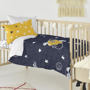 Lenjerie de pat din bumbac pentru copii, pentru pat de o persoană Mr. Fox Starspace, 100 x 120 cm