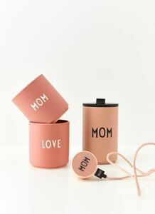 Cană roz/bej din porțelan 300 ml Mom – Design Letters