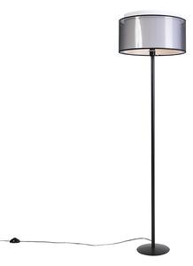 Lampă de podea neagră cu umbră duo negru / alb 47 cm - Simplo