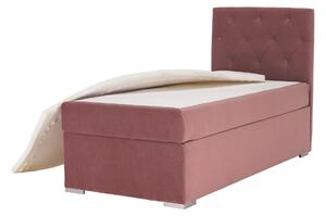 KONDELA Pat boxspring, pat de o persoană, roz antic, 90x200, stânga, ESHLY