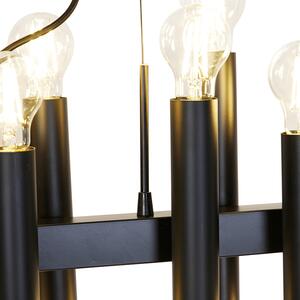 Lampa suspendata Art Deco neagra 24 lumini - Tubi