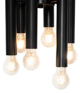 Lampa suspendata Art Deco neagra 12 lumini - Tubi