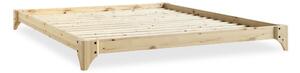 Pat dublu din lemn de pin cu saltea Karup Design Elan Comfort Mat Natural/Natural, 180 x 200 cm