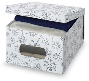 Cutie pentru depozitare din carton, Scatola L Alb / Gri, L50xl39xH24 cm
