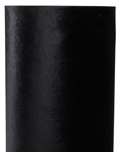 Lampă de podea design negru velur negru negru cu auriu - Bogat