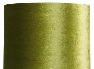 Lampă de podea design nuanță de catifea neagră verde cu auriu - Bogat