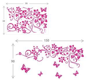 Sticker camera zi - Flori si fluturasi roz