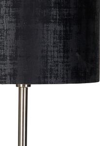 Lampă de podea modernă, oțel, abajur din material negru 40 cm - Simplo