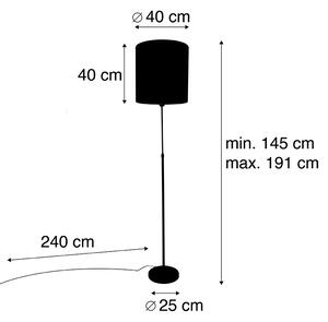Lampă de podea negru umbră păun design roșu 40 cm - Parte
