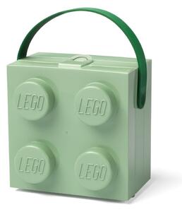 Cutie depozitare LEGO cu mâner, verde