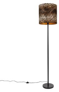 Lampă de podea umbră neagră design leopard 40 cm - Simplo