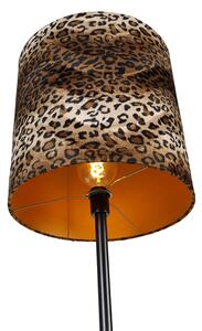 Lampă de podea umbră neagră design leopard 40 cm - Simplo