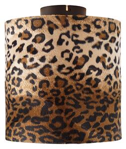Lampă de tavan nuanță neagră mat leopard design 25 cm - Combi