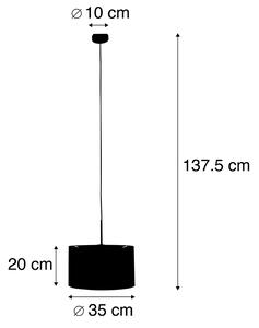 Lampă modernă suspendată neagră cu nuanță maro 35 cm - Combi