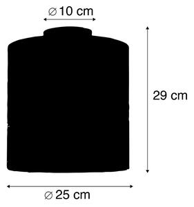 Lampă de tavan nuanță de catifea neagră design floral 25 cm - Combi