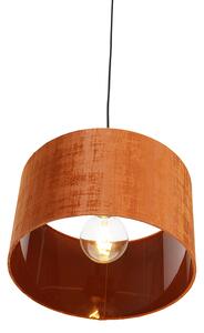 Lampă suspendată modernă neagră cu umbră portocalie 35 cm - Combi