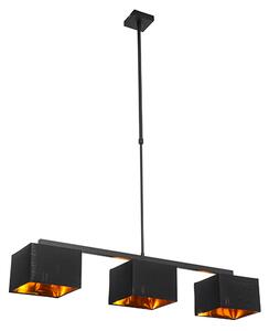 Lampă suspendată modernă neagră cu aur de 88 cm 3 lumini - VT 3
