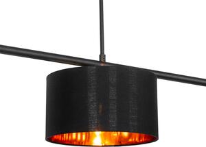 Lampă suspendată modernă neagră cu aur 125 cm 3 lumini - VT 3