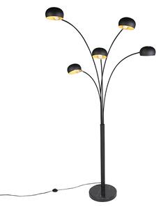 Lampă de podea design negru cu 5 lumini - Sixties Marmo
