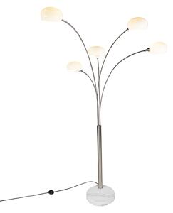 Lampă de podea design oțel cu 5 lumini - Sixties Marmo