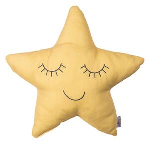 Pernă din amestec de bumbac pentru copii Mike & Co. NEW YORK Pillow Toy Star, 35 x 35 cm, galben