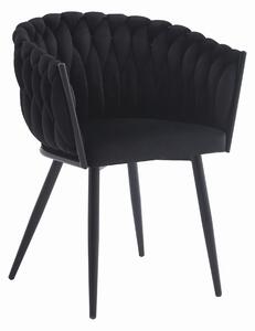 Scaun Dining Tip Fololiu Mira Catifea Neagra