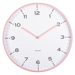 Karlsson 6011PI design ceas de perete roz,diametru 40 cm