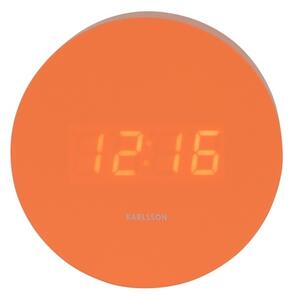 Karlsson 5981OR ceas LED de design cu alarmă portocaliu, diametru 9 cm