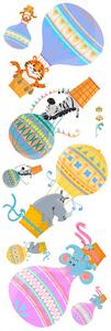 Sticker Copii Animale in Baloane cu Aer Cald