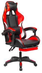 OC05-R-labtartos Scaun gaming ergonomic, scaun de birou rotativ cu suport picioare rosu