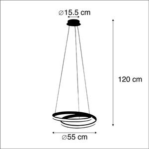 Lampă suspendată modernă albă 55cm cu LED - Rowan