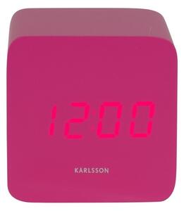 Karlsson 5982BP ceas LED de design cu alarmă roz, 7 cm