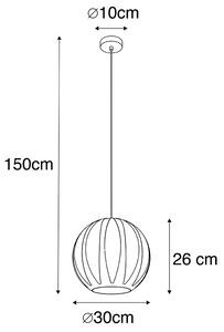 Lampă modernă suspendată neagră cu auriu - Melone