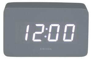 Karlsson 5983GY ceas LED de design cu alarmă gri, 10 cm