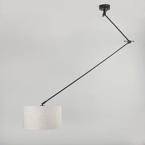 Lampă suspendată neagră cu umbră 35 cm gri deschis reglabilă - Blitz I