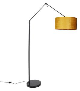 Lampa de podea moderna abajur in negru galben 50 cm - Editor